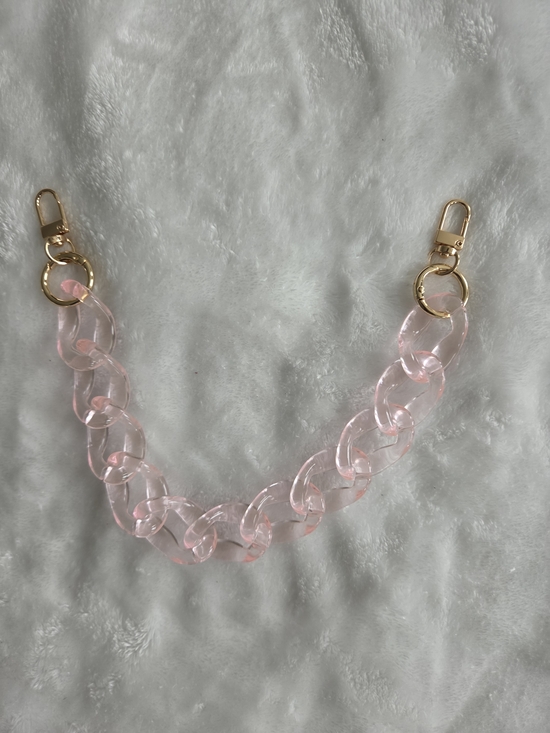 Fashion Jewelry Accessories - Light Pink Acrylic Chain Strap with Gold Hardware Bag Chain Purse Chain
